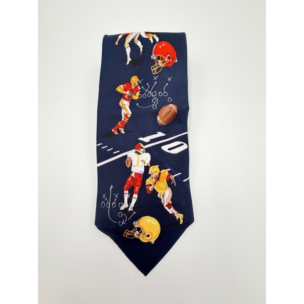 Utopia Mens Football Novelty Tie Navy Blue Sports Player Coach Gameday Necktie